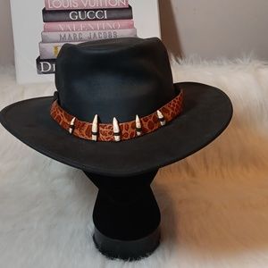 KAKADU Genuine Leather Croc Hat Large